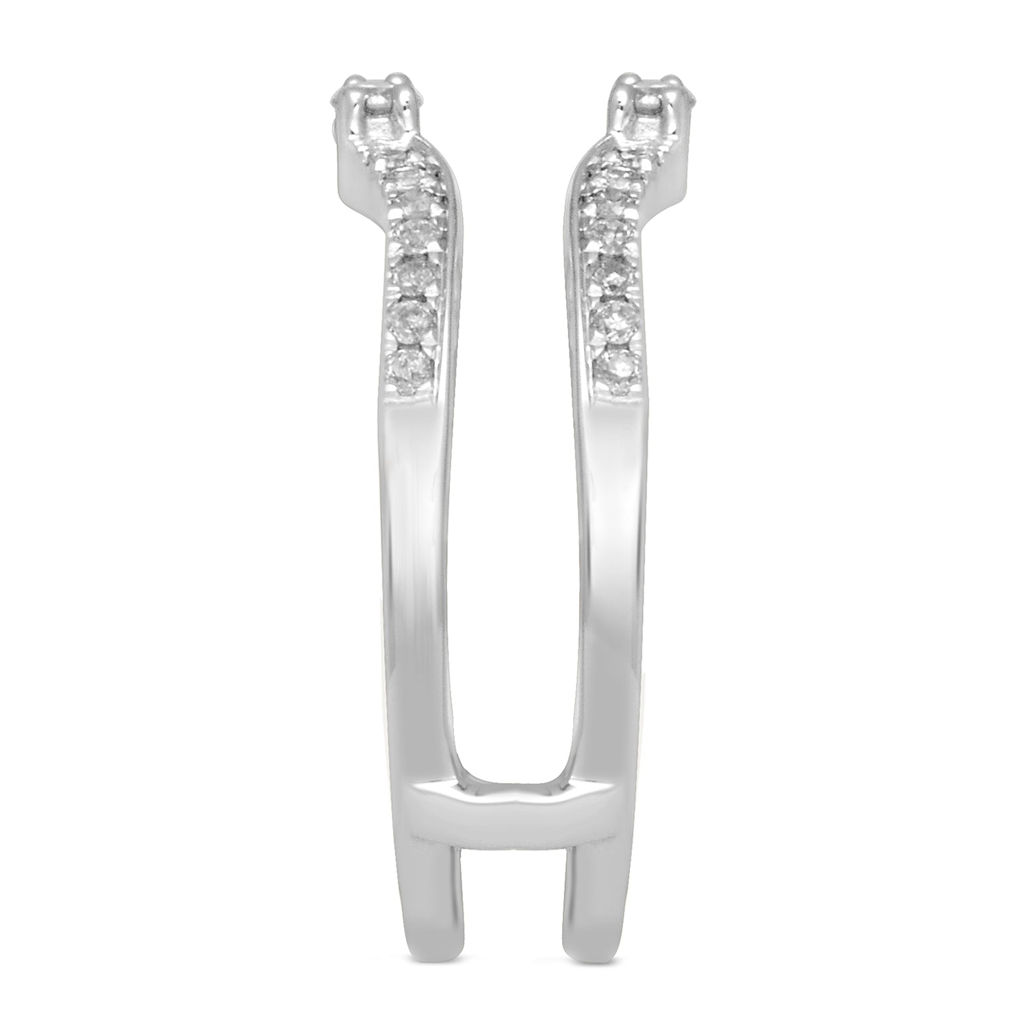 Womens 1/3 CT. T.W. Natural White Diamond 14K Gold Wedding Ring Guard