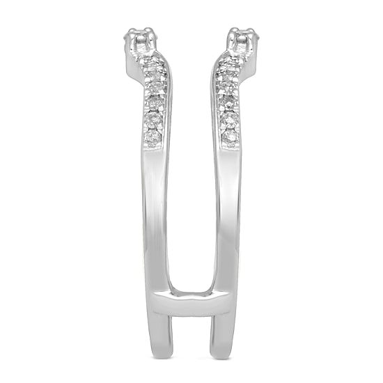 Womens 1/3 CT. T.W. Natural White Diamond 14K Gold Wedding Ring Guard