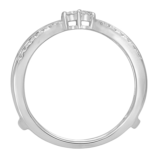 Womens 1/3 CT. T.W. Natural White Diamond 14K Gold Wedding Ring Guard
