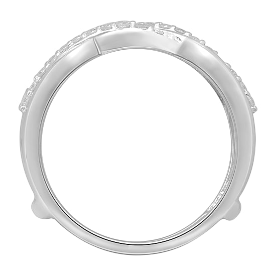 Womens 1/3 CT. T.W. Natural White Diamond 14K Gold Wedding Ring Guard