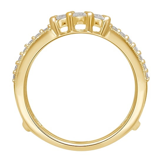 Womens 3/4 CT. T.W. Natural White Diamond 14K Gold Ring Guard