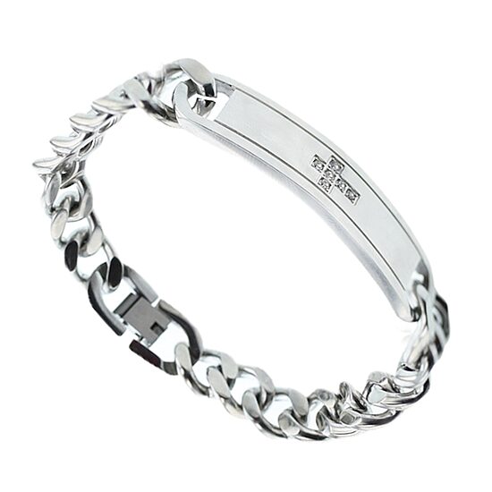 Mens 1/10 CT. T.W. Natural White Diamond Stainless Steel Cross 2-pc. Jewelry Set