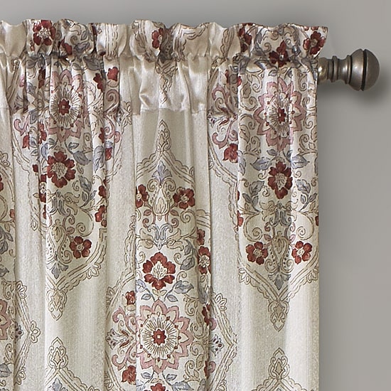Regal Home Regency Medallion Rod Pocket Light-Filtering Single Curtain Panel