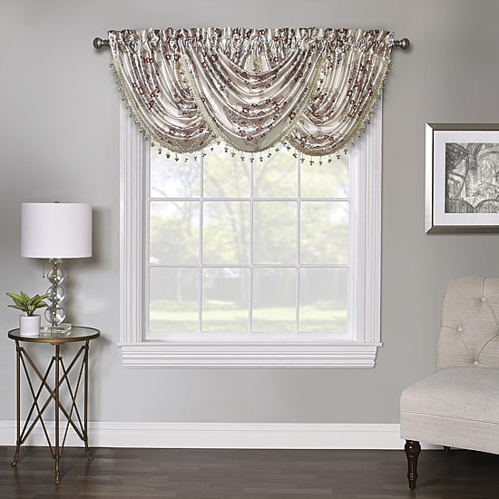 Regal Home Regency Medallion Rod Pocket Waterfall Valance