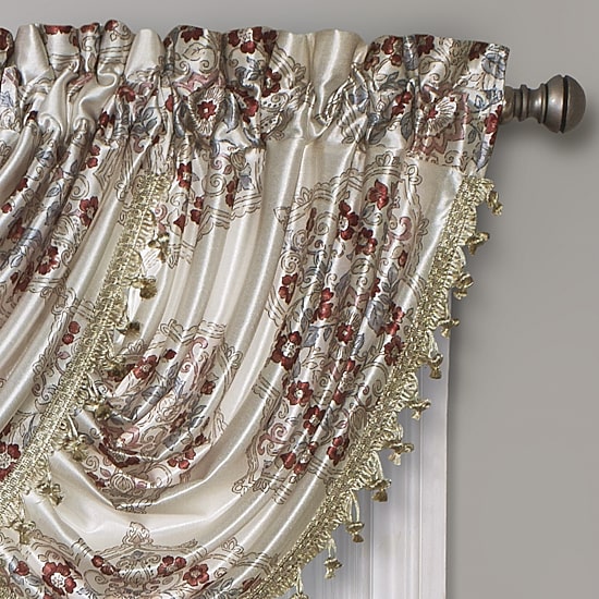Regal Home Regency Medallion Rod Pocket Waterfall Valance