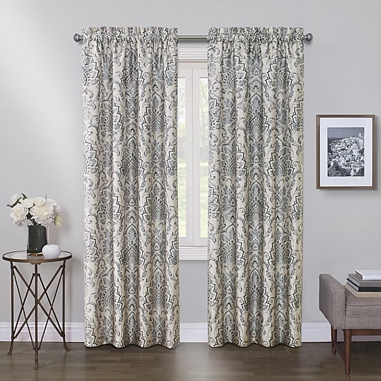 Max Blackout Mystique Print Rod Pocket 100% Blackout Single Curtain Panel
