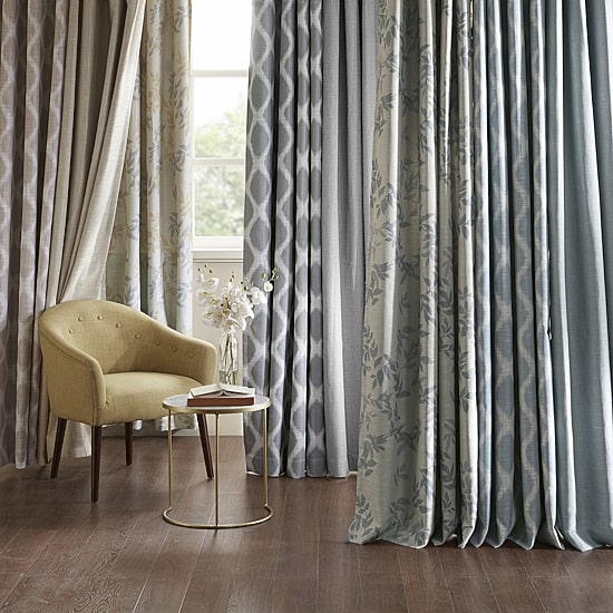 Madison Park Kagen 100"W X 84"L Energy Saving Blackout Grommet Top Single Patio Door Curtain