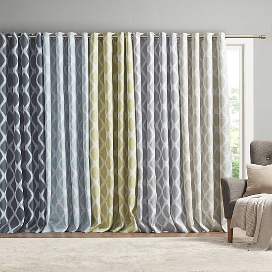 Madison Park Kagen 100"W X 84"L Energy Saving Blackout Grommet Top Single Patio Door Curtain