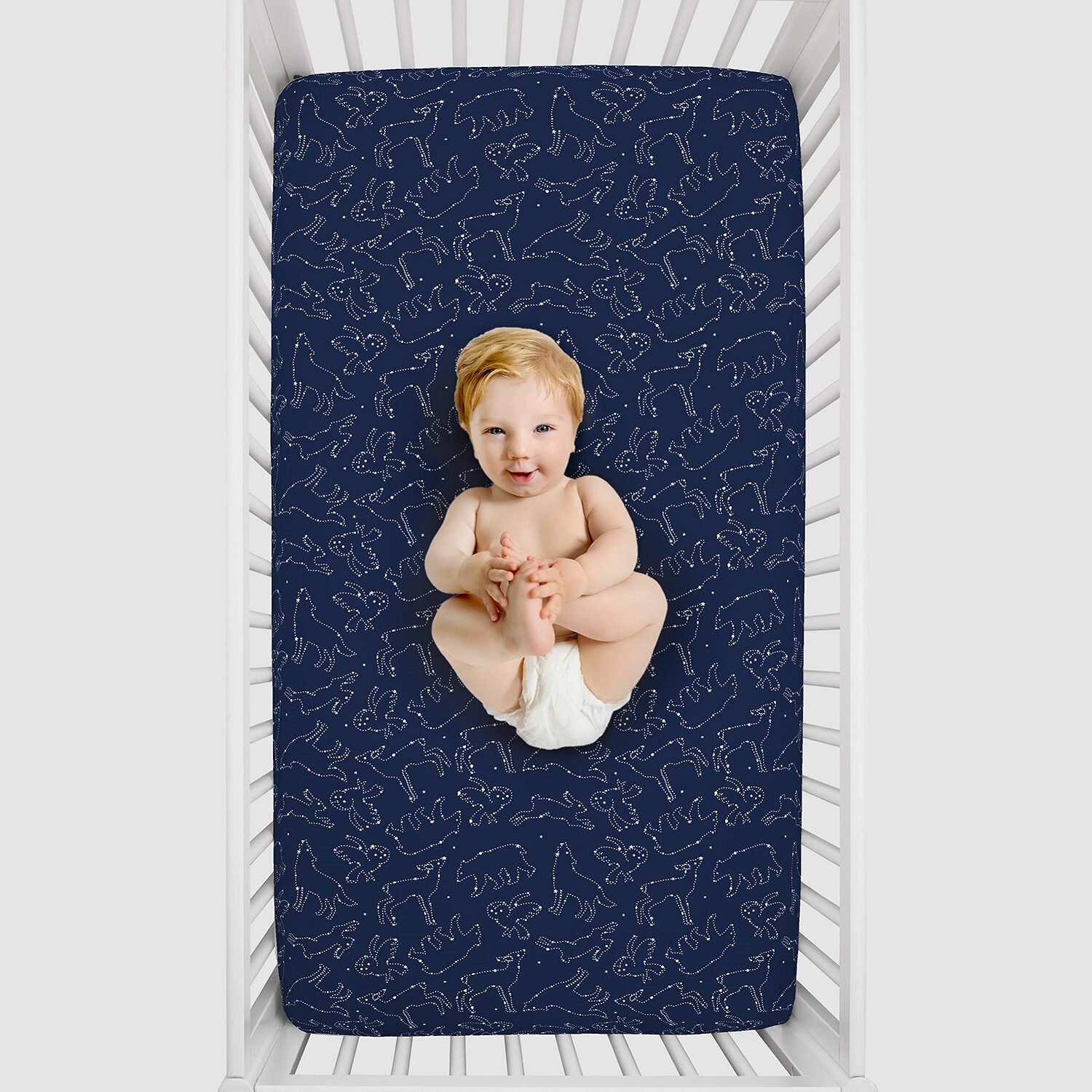 Nojo Super Soft Animal Constellation Crib Sheet