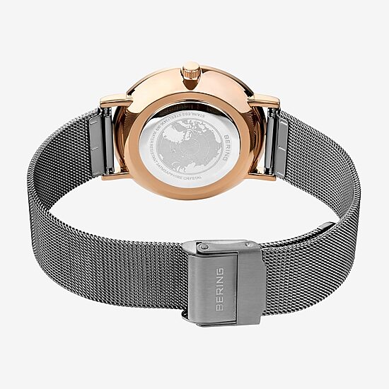 Bering Womens Gray Stainless Steel Bracelet Watch 13436-369