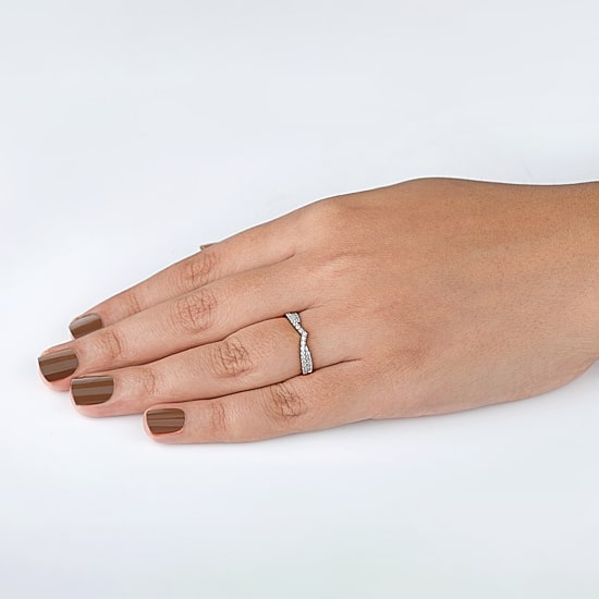 Womens 1/4 CT. T.W. Natural White Diamond 10K Gold Wedding Band