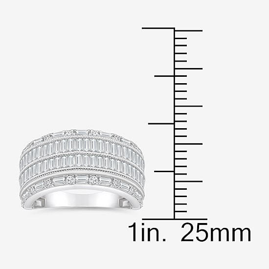 (I / I1) Womens 2 CT. T.W. Lab Grown White Diamond 10K Gold Anniversary Band