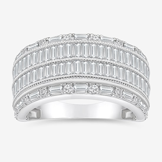 (I / I1) Womens 2 CT. T.W. Lab Grown White Diamond 10K Gold Anniversary Band