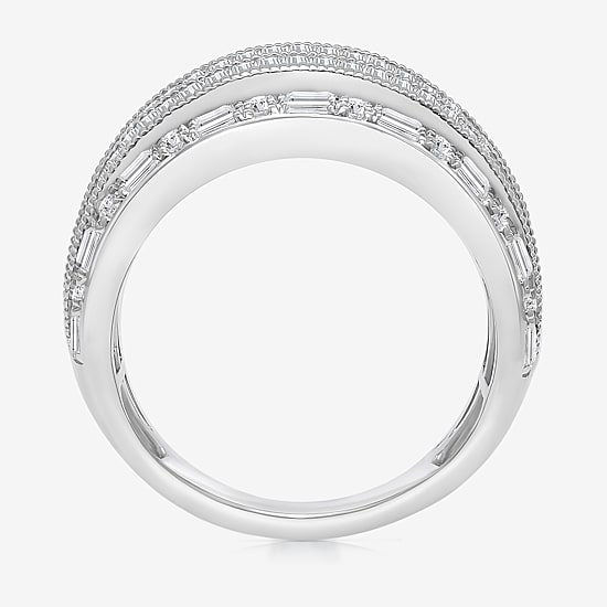 (I / I1) Womens 2 CT. T.W. Lab Grown White Diamond 10K Gold Anniversary Band