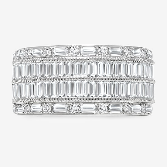 (I / I1) Womens 2 CT. T.W. Lab Grown White Diamond 10K Gold Anniversary Band