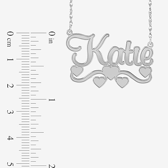 Personalized 14K Gold Over Sterling Silver Name Necklace with Hearts