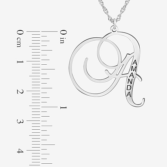 Personalized Womens Name Engraved Initial Pendant Necklace