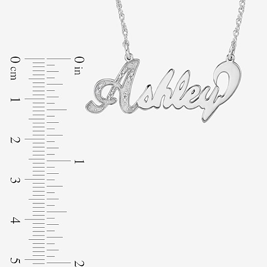 Personalized Diamond-Accent Sterling Silver Nameplate Necklace 