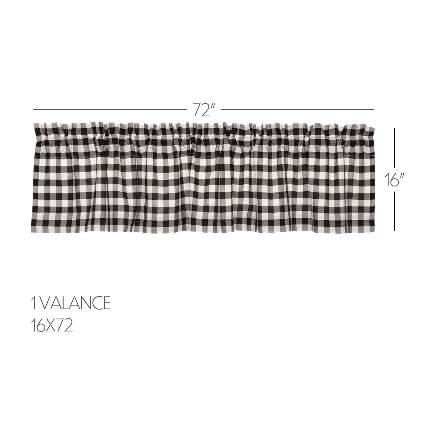Annie Buffalo Check Rod Pocket Tailored Valance