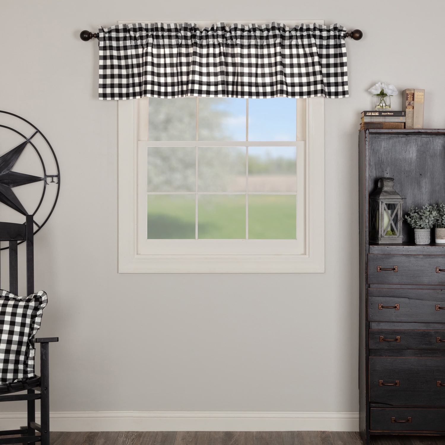 Annie Buffalo Check Rod Pocket Tailored Valance