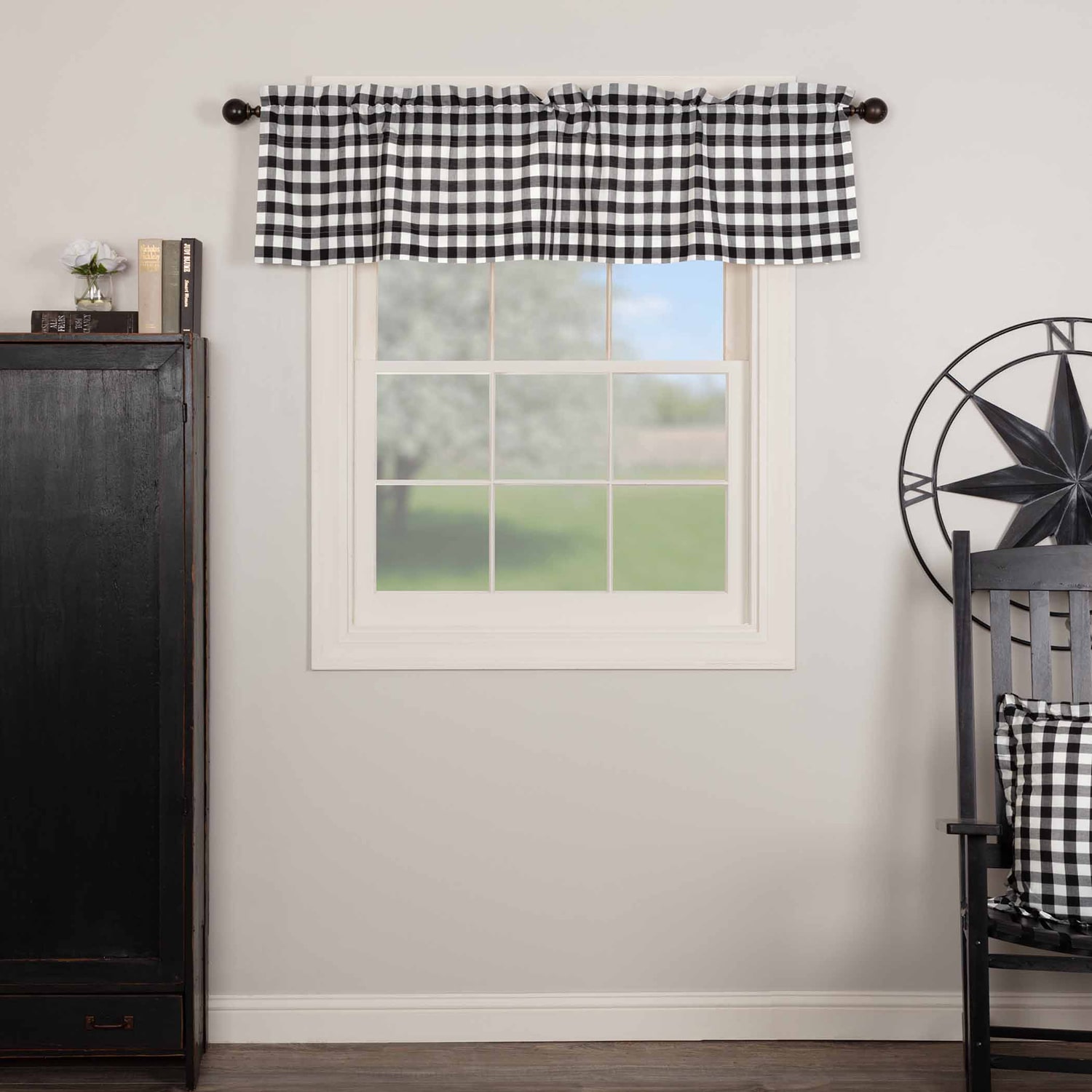 Annie Buffalo Check Rod Pocket Tailored Valance