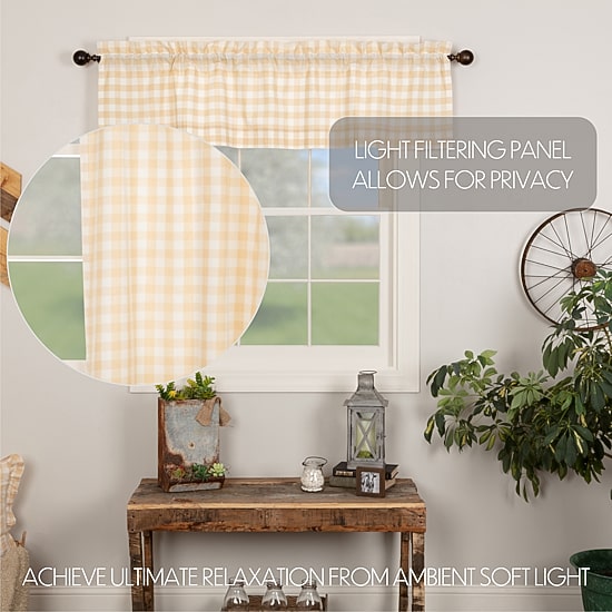 Annie Buffalo Check Rod Pocket Tailored Valance