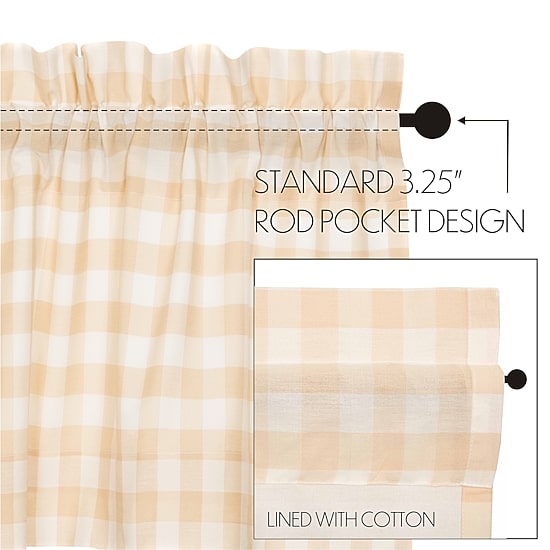 Annie Buffalo Check Rod Pocket Tailored Valance