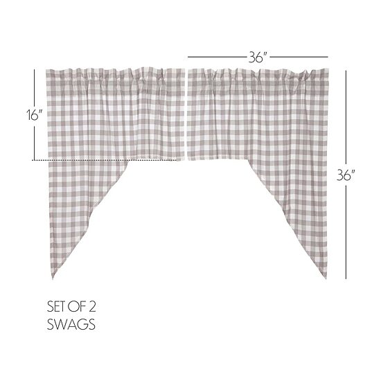 Annie Buffalo Check Multi-Pack Rod Pocket Swag Valance