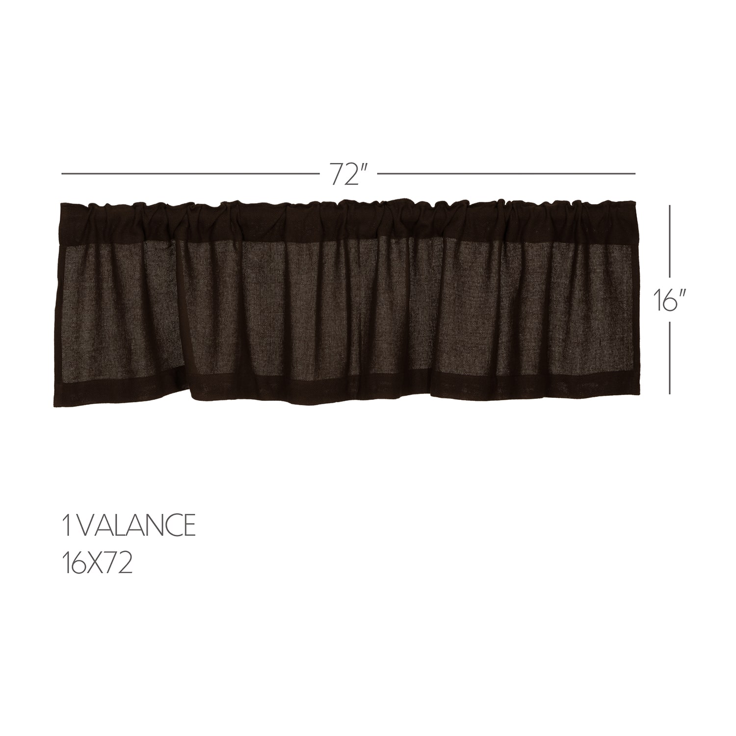 Chocolate Burlap Tailored Valance