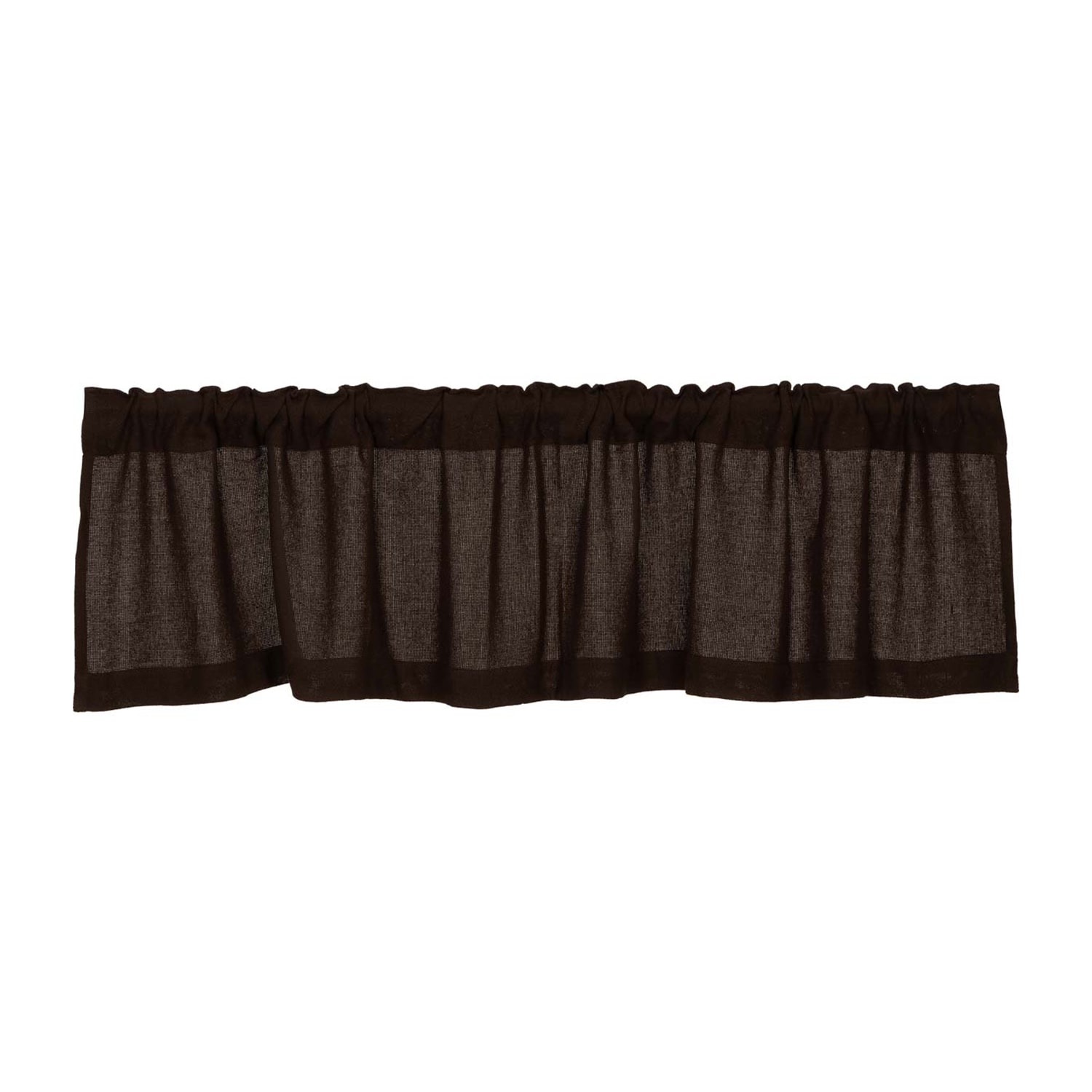 Chocolate Burlap Tailored Valance