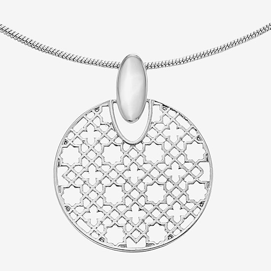 Liz Claiborne Filigree Womens Round 17 Inch Pendant Necklace
