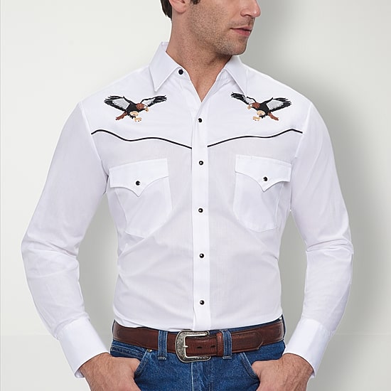 Ely Cattleman Mens Long Sleeve Western Shirt