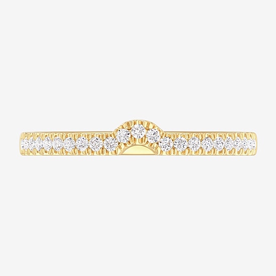 (G-H / Si1-Si2) Womens 1/7 CT. T.W. Lab Grown White Diamond 10K Gold Wedding Band