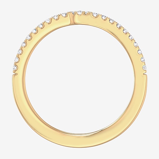 (G-H / Si1-Si2) Womens 1/7 CT. T.W. Lab Grown White Diamond 10K Gold Wedding Band