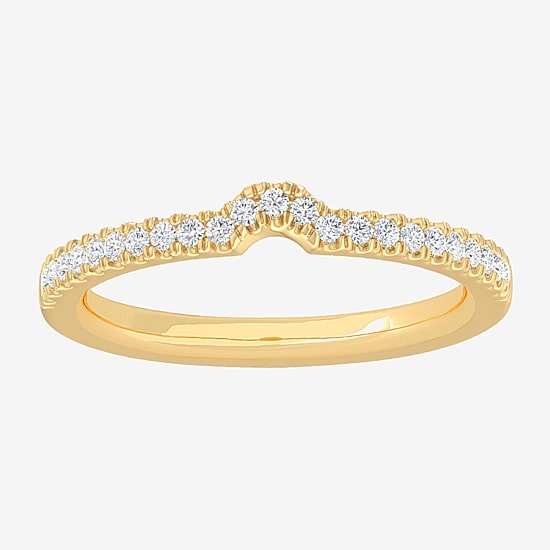 (G-H / Si1-Si2) Womens 1/7 CT. T.W. Lab Grown White Diamond 10K White Gold Wedding Band