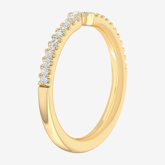 (G-H / Si1-Si2) Womens 1/7 CT. T.W. Lab Grown White Diamond 10K White Gold Wedding Band
