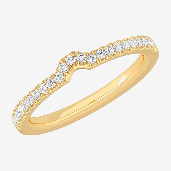 (G-H / Si1-Si2) Womens 1/7 CT. T.W. Lab Grown White Diamond 10K White Gold Wedding Band
