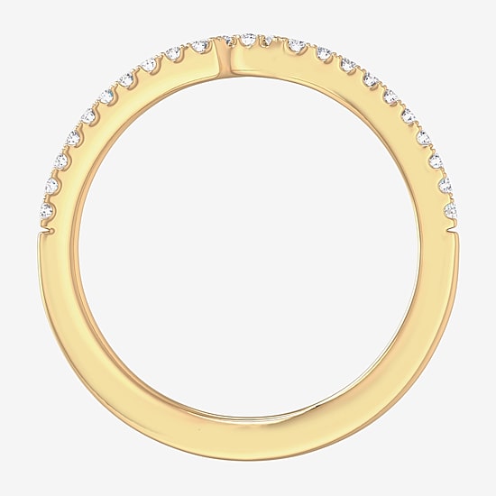 (G-H / Si1-Si2) Womens 1/7 CT. T.W. Lab Grown White Diamond 10K White Gold Wedding Band