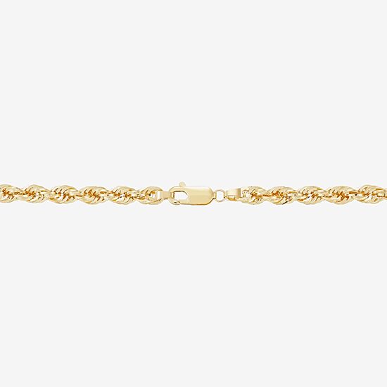 Mens 10K Gold 8 1/2 Inch Hollow Rope Chain Bracelet