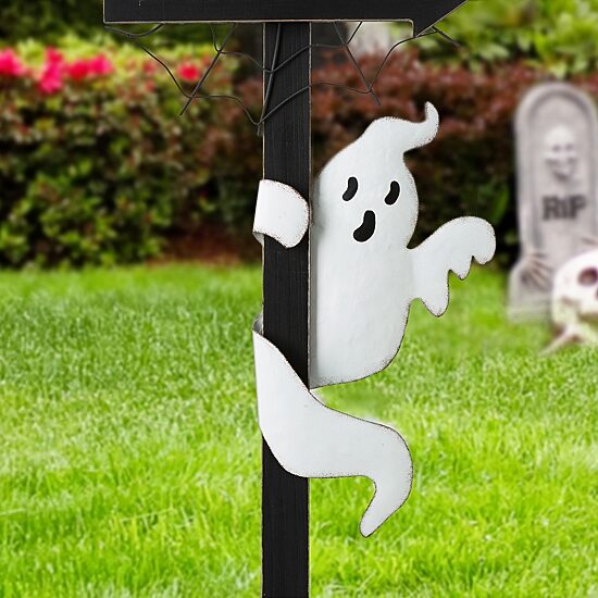 Glitzhome Lighted Halloween Wooden Holiday Yard Art