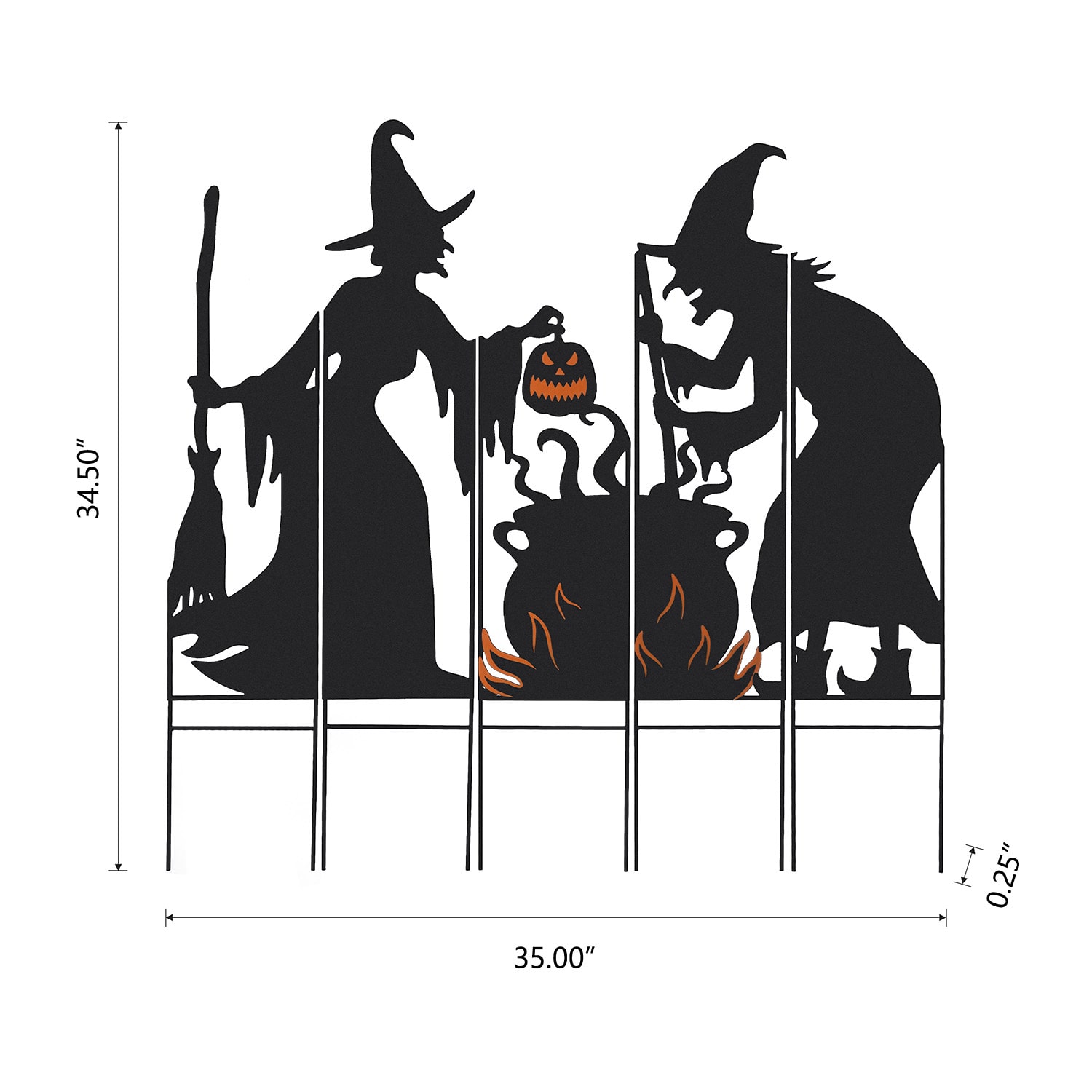 Glitzhome Set Of 5 Halloween Metal Holiday Yard Art