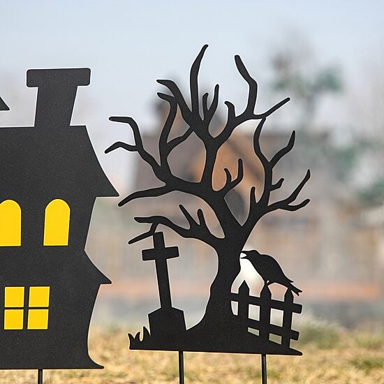 Glitzhome Set Of 3 Halloween Metal Holiday Yard Art
