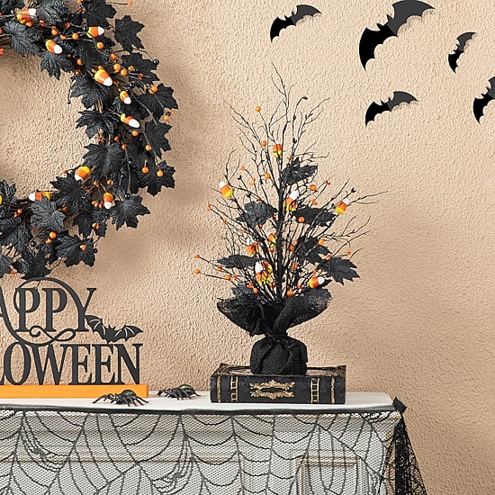 Glitzhome Lighted Tree Halloween Tabletop Decor