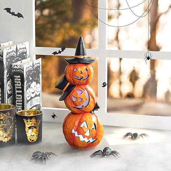 Glitzhome Lighted Pumpkin Halloween Tabletop Decor