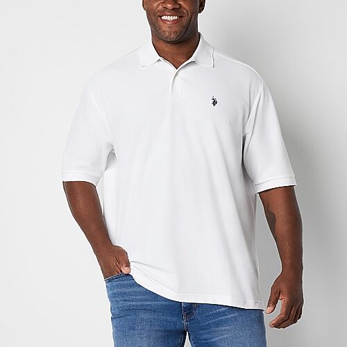 U.S. Polo Assn. Big and Tall Mens Regular Fit Short Sleeve Polo Shirt, 6x-large, White