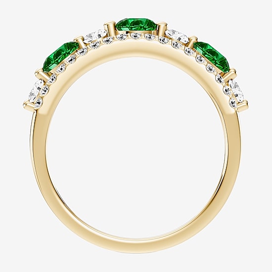 1/2 CT. T.W. Lab-Grown Diamond and Genuine Gemstone 10K Gold Ring