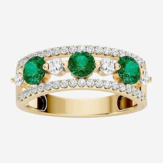 1/2 CT. T.W. Lab-Grown Diamond and Genuine Gemstone 10K Gold Ring