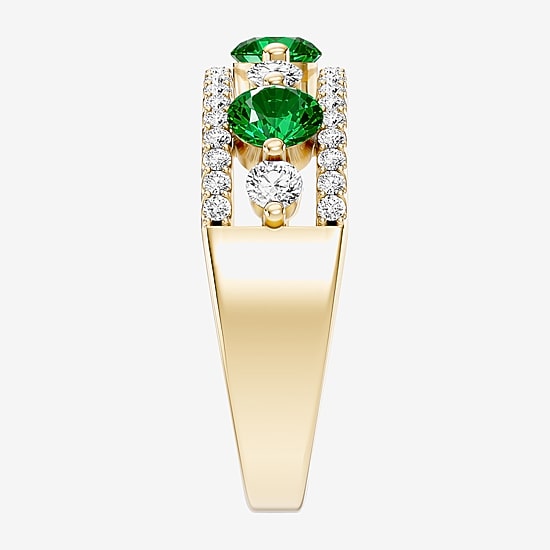 1/2 CT. T.W. Lab-Grown Diamond and Genuine Gemstone 10K Gold Ring