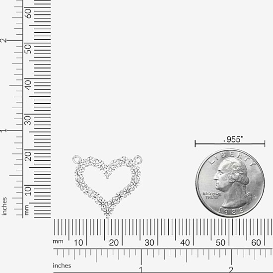 Womens Lab Created White Sapphire Sterling Silver Heart 18 Inch Pendant Necklace