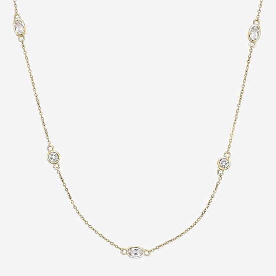 Womens 18K Gold Over Silver 16 Inch Cable Chain Necklace